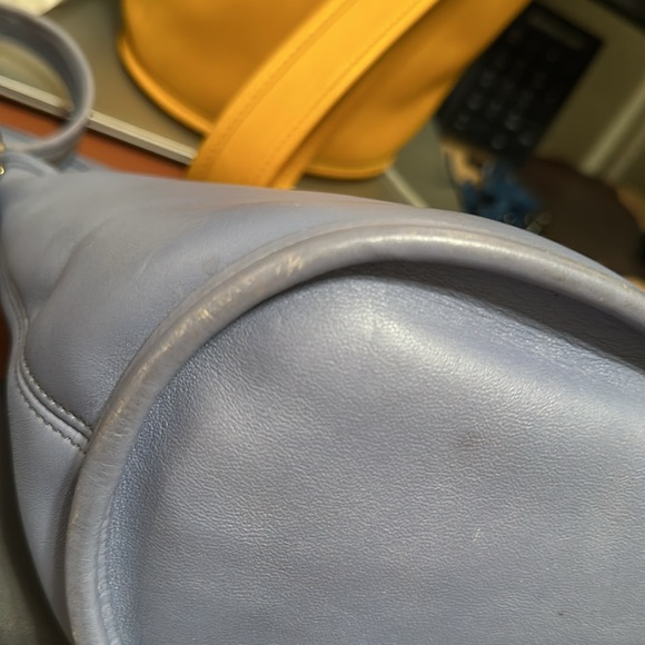 VINTAGE COACH MAGGIE DUFFLE CROSSBODY BAG PERIWINKLE BLUE 9019 USA - Picture 8 of 16